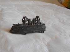 jouet ancien penny années 1910 cuirassé français WW1 sur roues SR Simon Rivolett