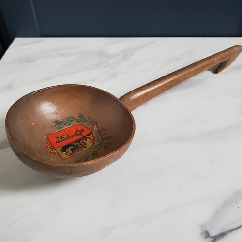 Grande louche bois blason - louche,