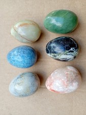Lot De 6 "Oeufs" Pierre Naturelle Polie 6,7 / 7 Cm Voir Description...