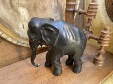 Ancien Gros Éléphant En Ébène 