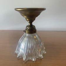 suspension vintage Plafonnier Verre Holophane Ref AH 