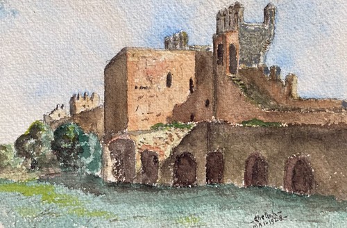 Château ruines aquarelle - en,