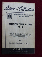 instruction montage liste pièces Mc CORMICK cultivateur porté FC 3 / farmall