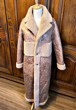 🍁Magnifique manteau rose sable réversible long imitation mouton marque Liu Jo🍁