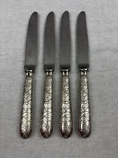 Christofle Jardin d'Eden 4 couteaux dessert entremet métal argenté parfait état