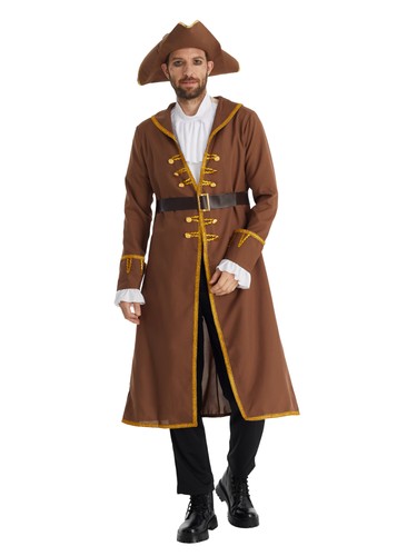 Brown pirate captain men - captain, men's