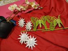  lot embrases rideaux==== fer papillons verts   et  soleils et   orchidée décor 