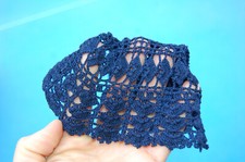 Paire de gants anciens en dentelle marin , bleu taille 5 petit