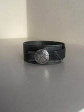 Bracelet Hermès en cuir noir