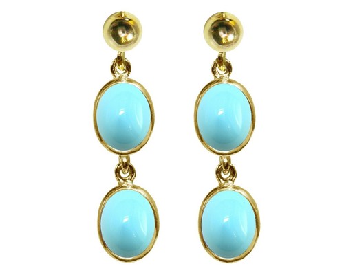 9ct jaune naturel turquoise - 9ct,