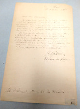 ALEXANDRE HEDOUIN Autographe Signé 1884 PEINTRE GRAVEUR à TIRARD