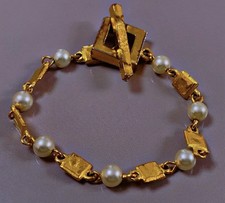 Superbe vintage bracelet Biche de bere Paris pearl
