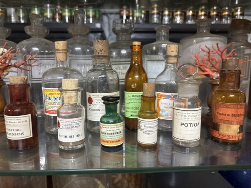 Flacons pharmacie anciens lot - flacons,