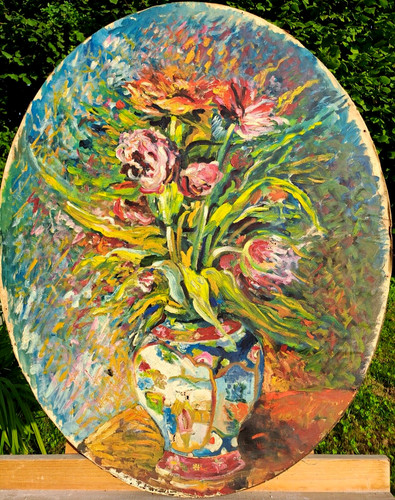 Ancien grand tableau - tableau, huile/p