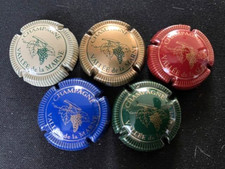 La série de 5 capsules de champagne VALLÉE DE LA MARNE n° 1 / 2 / 3 / 4 / 5