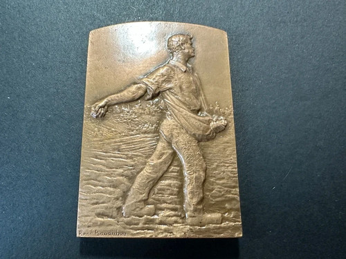 Médaille plaque bronze - plaque,