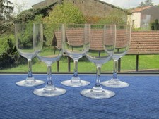 5 verres a vin en cristal de