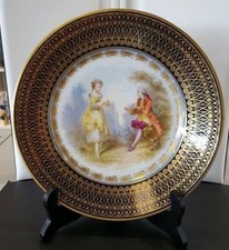 19th Century Sevres 1844 Chateau Des Tuileries S.37 Gold Gilded Porcelain Plate
