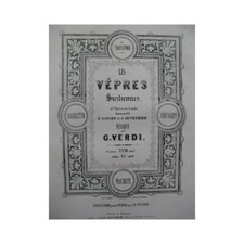 VERDI Giuseppe Les Vêpres Siciliennes Opéra Piano seul ca1855