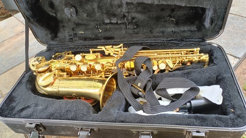 Alto saxophone with case