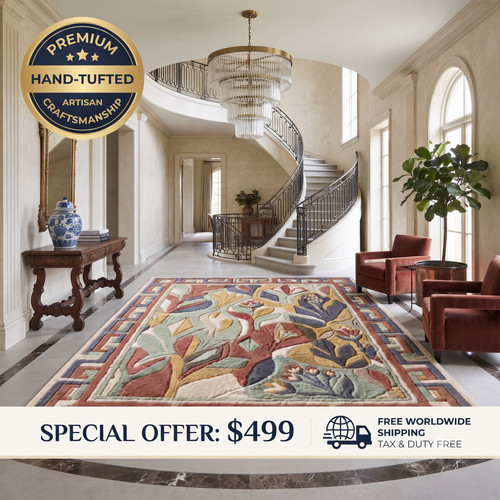 Tapis laine abstraite - en,