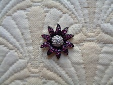 ARGENT 925 RHODIÉ - PENDENTIF FLEUR ENTIÈREMENT SERTI - ZIRCONIUM BLANC & ROSE