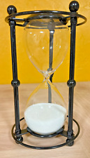 ID cadeau Grand Sablier verre Déco Art  hauteur 23cm sable Blanc durée 30 mn