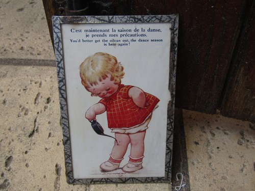 Cadre ancien sous verre - sous, carte