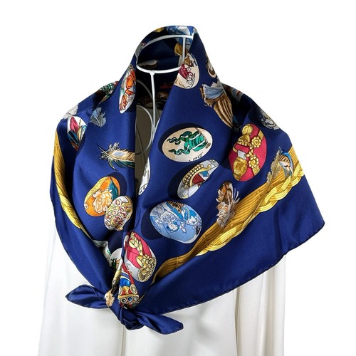 Foulard vintage soie hermes - vintage,