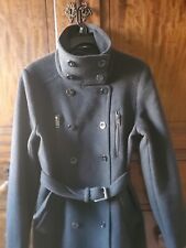 Manteau Mango Suit 50%laine taille M style militaire ceinture 