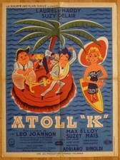 ATOLL K Laurel & Hardy Delair 1951 Affiche Originale 60x80 Vintage Movie Poster