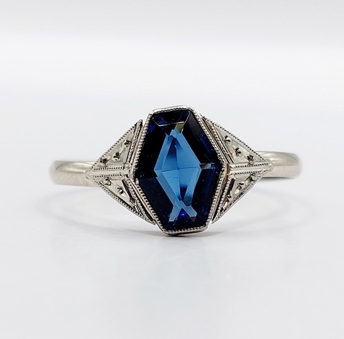 Bague art deco blanc - or, 18k