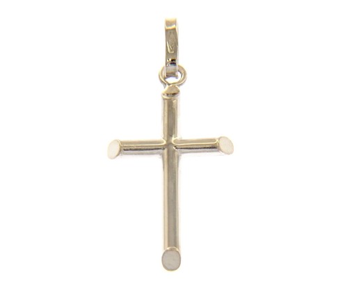 Pendentif croix blanc - pendentif, or