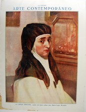 Découpe magazine La Sphere 1916. La Maîtresse religieuse, tableau José M. Lóp...