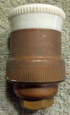 Douille E27 pas de 16,85 mm en Cuivre et Collerette Porcelaine pour Lustre TBE