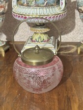 seau / pot à biscuit en cristal doublé BACCARAT décor LOUIS XVI gravé à l'acide