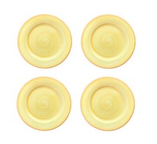 Assiettes à dessert jaunes Ø22cm - Lot de 4 unités