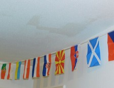 LOT 5 mètres de DRAPEAUX DIVERS PAYS banderoles fanions guirlande SUISSE FRANCE