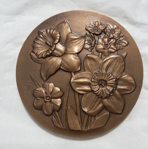 Medaille art déco - medaille, fleurs