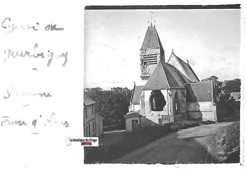 Guerbigny obus plaque verre - guerbigny,,