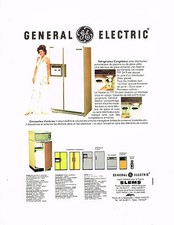 PUBLICITE  1977   GENERAL ELECTRIC   refrigérateurs SLEMS