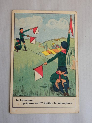 Ancienne carte scout louveteau - ancienne,