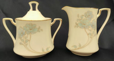 Lot d 'un Pot a Lait et d'un sucrier Porcelaine NORITAKE JAPAN BLUE AND GOLD