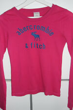 ABERCROMBIE &FITCH KIDS t;shirt manches longues rose vif taille M soit 12 ans