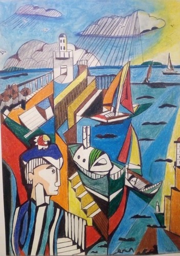 Dessin stylo crayons - et, de