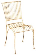 Chaise Fer Forgé Extérieur de Jardin De Déjeuner Finition Blanc Ancien