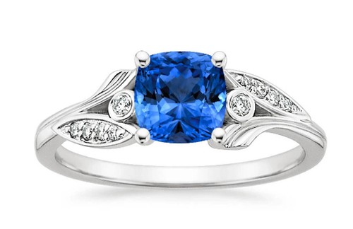 Bague diamant saphir bleu