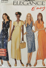 6942 PATRON SIMPLICTY "ELEGANCE" 4 CREATIONS ROBE PRINTEMPS ETE  36 AU 46