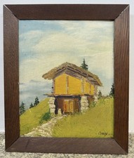 Huile sur toile : vue d'un