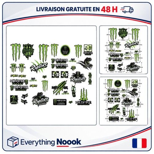 Autocollants moto monster - autocollants,